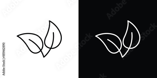 Leaf icons symbols. Collection of simple black icons
