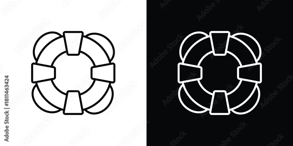 Obraz premium Life buoy icons symbols. Collection of simple black icons