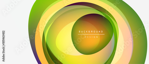 Abstract concentric circles, vibrant colors blend. Modern design element, suitable background texture. Smooth gradients create dynamic visual impact.