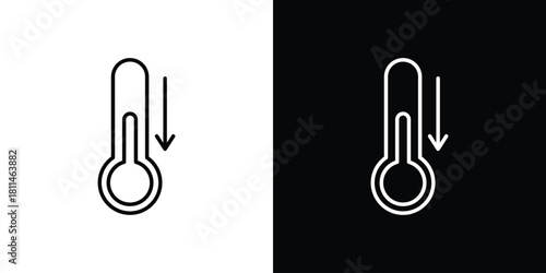 Low Temperature icons symbols. Collection of simple black icons