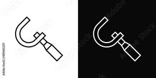 Micrometer icons symbols. Collection of simple black icons