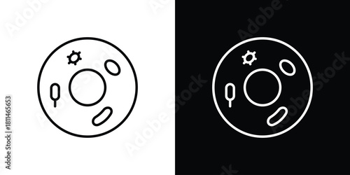 Microorganism icons symbols. Collection of simple black icons