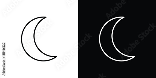 Moon icons symbols. Collection of simple black icons
