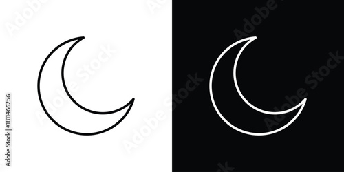 Moon icons symbols. Collection of simple black icons