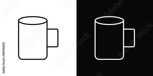 Mug icons symbols. Collection of simple black icons