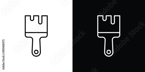 Paint brush icons symbols. Collection of simple black icons