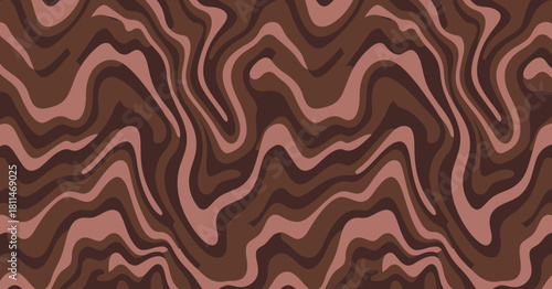 An eye-catching abstract design featuring wavy lines and rich, warm colors, perfect for backgrounds, textiles, and modern art presentations that evoke movement and fluidity.