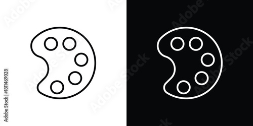 Palette icons symbols. Collection of simple black icons