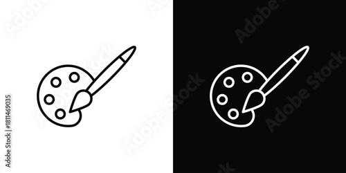 Palette icons symbols. Collection of simple black icons