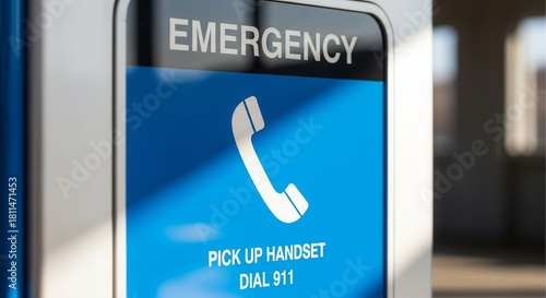 Emergency Telephone: A Detailed Shot of A Call Box Ready for Summoning Urgent Help
