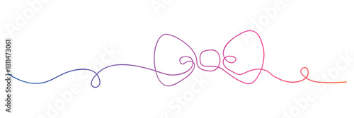 Elegant bow tie continuous line drawing vibrant gradient perfect for graphic design projects and creative content
