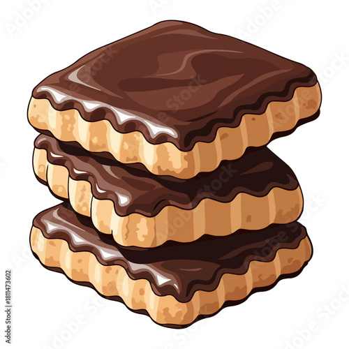 Mostaccioli Cookies Traditional Italian Christmas Treat Vector Illustration  

