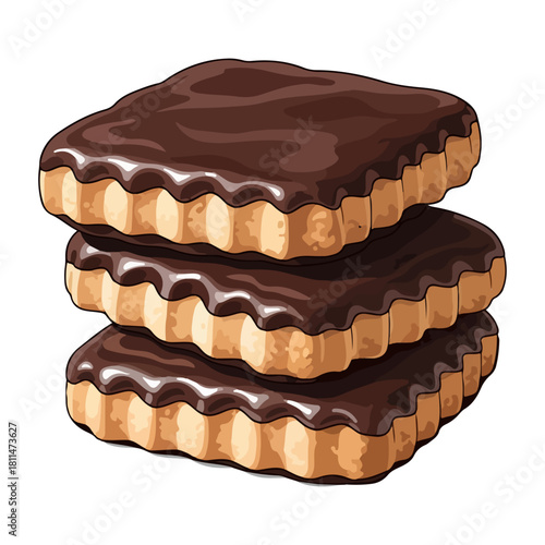 Mostaccioli Cookies Traditional Italian Christmas Treat Vector Illustration  

