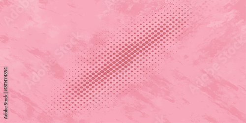 A seamless pink vector pattern with abstract lines, halftone dots, and a gentle light wave design for a valentine card backdrop