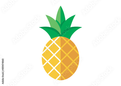 Pineapple vector silhouette, pineapple tropical fruit, pineapple silhouette logo icon, minimalist black silhouette of pineapple fruit isolated on white background vector illustration