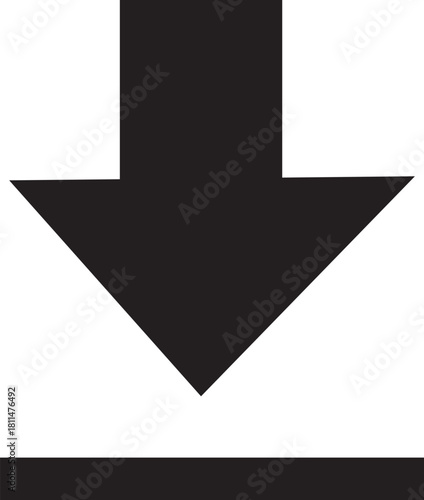 Arrow Downward Icon: A bold, downward-pointing arrow, signifying direction and guidance, against a clean backdrop.