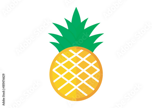 Pineapple vector silhouette, pineapple tropical fruit, pineapple silhouette logo icon, minimalist black silhouette of pineapple fruit isolated on white background vector illustration