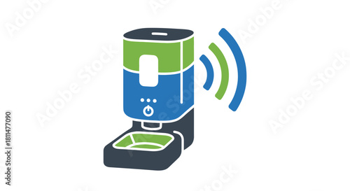 Smart pet feeder with wireless connectivity, ensuring convenient feeding for pets.