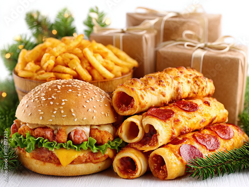 Christmas food isolated on ...