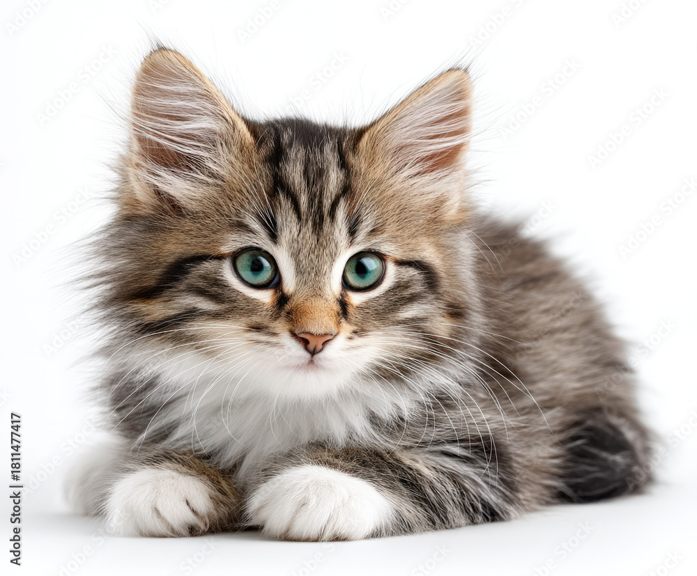 Obraz premium Cute kitten isolated on white