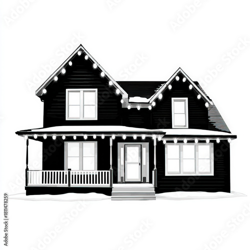 Fine House silhouette with ...