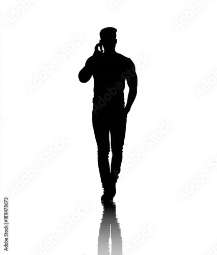Person talking on phone iso...