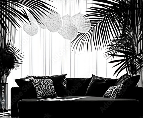 room silhouette , black and...