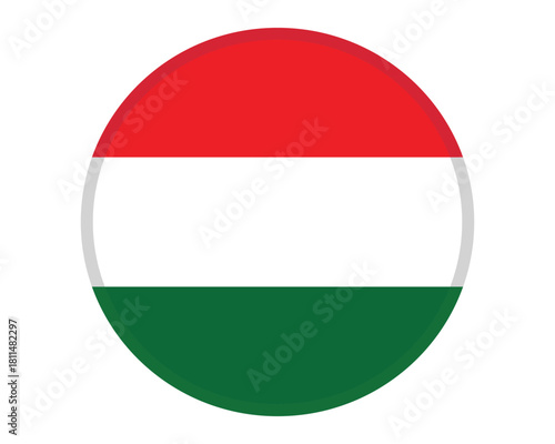 Free Download Hungary flag round icon vector illustration – national symbol of Hungary with red, white, and green horizontal stripes in circular design - GFXLoad