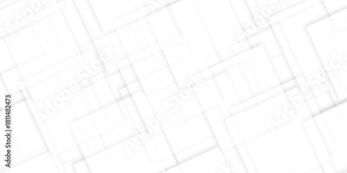 White-Gray abstract vector background. Digital technology concept. Modern transparency rectangle shapes.