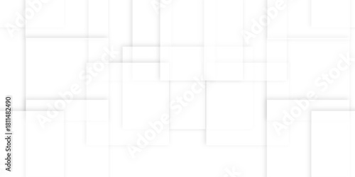 White-Gray abstract vector background. Digital technology concept. Modern transparency rectangle shapes.