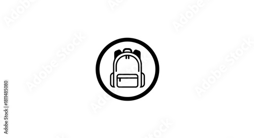 Travel Essentials Stylized Backpack Icon for Adventure and Exploration, Minimalist Design for Website and App