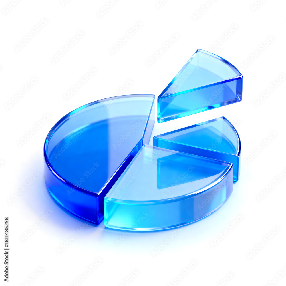Fototapeta premium Glass Pie Chart 3D