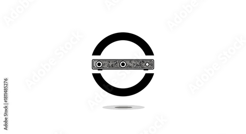 Abstract Audio Equipment Symbol Minimalist Audio Interface Icon for Audio Production and Technology Applications