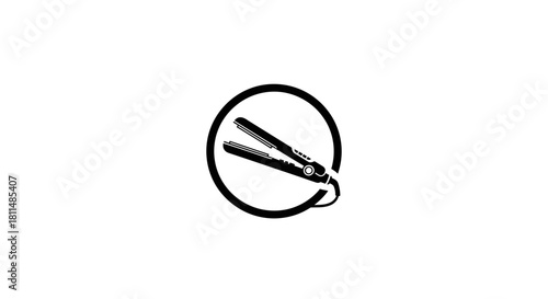 Elegant Hair Straightener Icon Modern Beauty Symbol for Styling and Personal Care