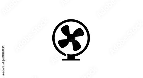 Cooling Comfort Minimalist Fan Icon for Summer Breeze and Technology Design Projects