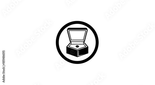 Jewelry Box Icon Elegant Design for Gift Stores, Jewelers, and Luxury Brands - Minimalist & Circular