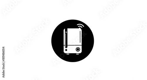 Elegant Humidifier Icon in Black Circle Minimalist Vector for Home Comfort and Air Quality Design
