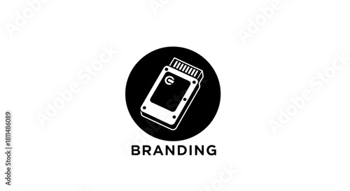 SSD Icon Sleek Solid State Drive Graphic for Tech Branding & Storage Solutions