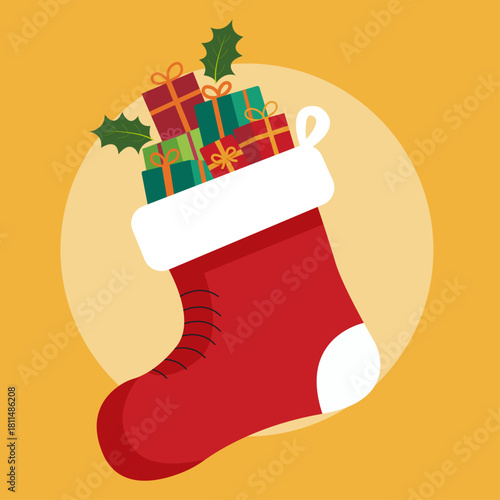 New Year's boot illustration