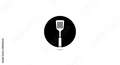 Cooking Spatula Icon Simple Kitchen Tool Design for Culinary Concepts and Food Preparation