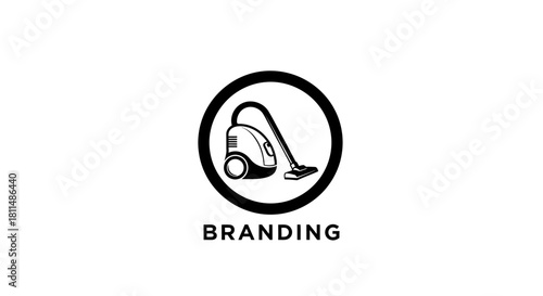 Modern Vacuum Cleaner Logo Design for Cleaning Services, Showcasing Hygiene and Efficiency in Home Care