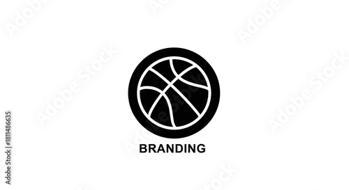 Basketball Branding Logo A Dynamic Icon for Sports and Team Identity in Bold Black and White