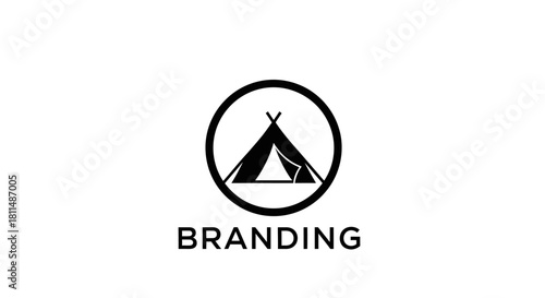 Camping Tent Logo Vector Modern, Minimalist Design for Outdoor Branding and Adventure-Themed Visual Identity
