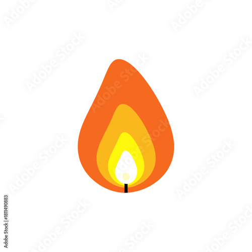 A bright and vibrant flame illustration, symbolizing energy, warmth, and passion
