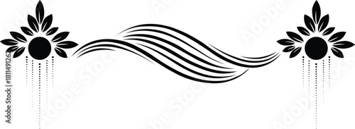 Elegant floral divider element with flowing lines, perfect for adding a sophisticated touch to invitations, stationery, or website designs with a modern aesthetic