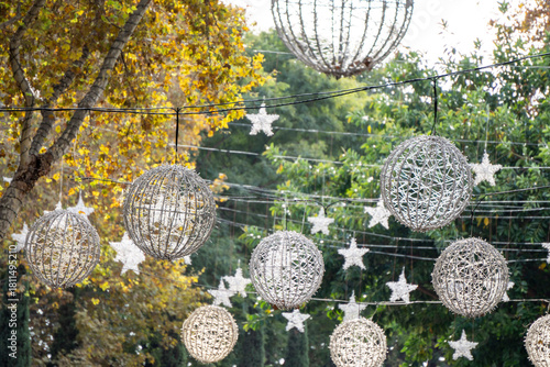Christmas lights on Paseo del Borne, Palma, Mallorca, Balearic Islands, Spain