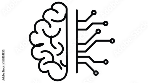 Vibrant AI brain graphic for innovative tech companies needing modern visual representations of machine learning and cutting edge technology concepts