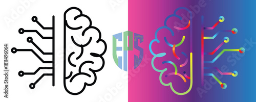 Vibrant AI brain graphic for innovative tech companies needing modern visual representations of machine learning and cutting edge technology concepts