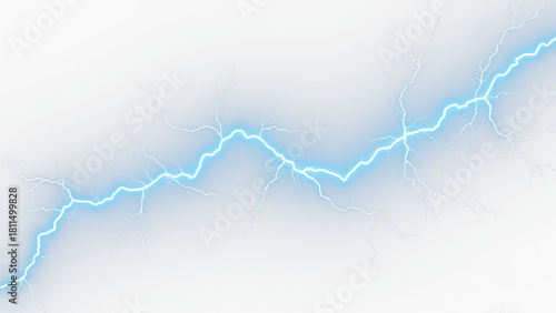 Electric lightning bolt PNG – blue strike power effect on transparent background, perfect overlay for energy