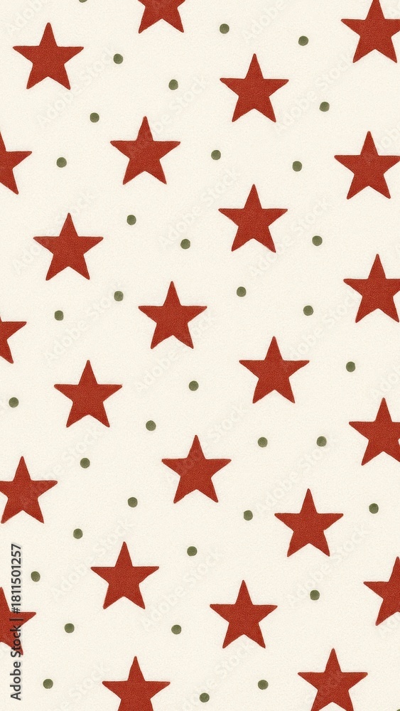 Obraz premium Red stars polka dots pattern mobile wallpaper